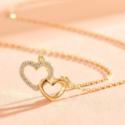 2 Ct Simulated Round Cut Diamond women's Heart pendant In 14k Yellow Gold Plated