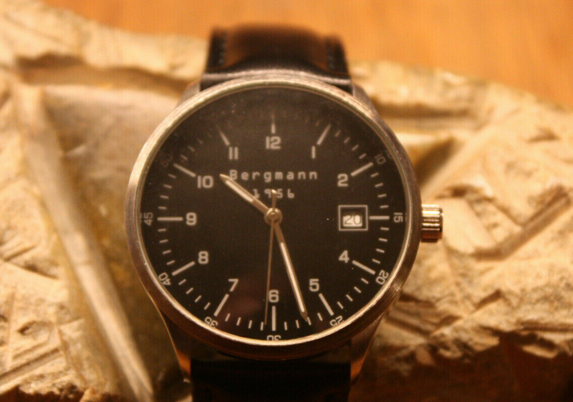 Armbanduhr/ Bergmann 1956 /rund Edelstahlgehäuse 3ATM Neu und  ungetragen/