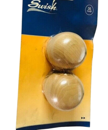 2 Terminali Pomoli Swish Legno marrone Chiaro Bastone Tende Tenda Legno Ø 35 Mm - Foto 2 di 5