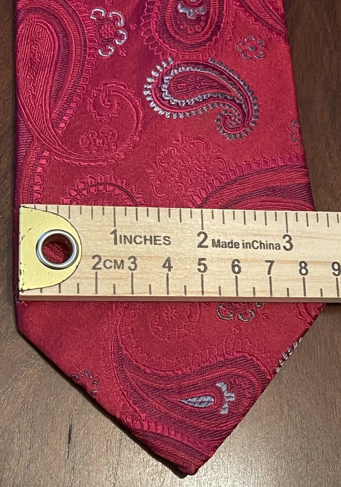 Corbata para el cuello Sean John roja hecha a mano 100 % seda para hombre hecha en China Foto 4 de 4