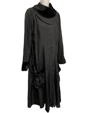 Age Of Love Nataya Velvet Trim Jacket Size X-large Long Black Lagenlook Coat Xl