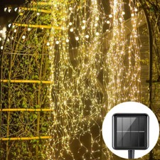 200LED Solar Lichterkette Wasserfall Baum String Lichter Außen Garten Party Deko