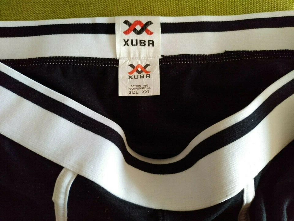Calzoncillos boxer suaves informales de algodón para hombre XUBA con cintura flexible negros Foto 4 de 4
