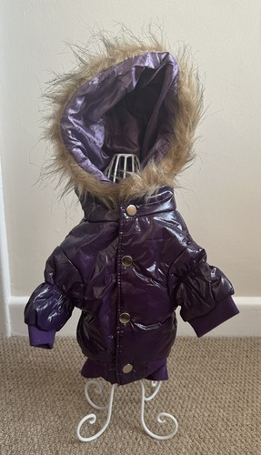 DOG PUPPY PET WATERPROOF PUFFA PADDED QUILT COAT JACKET WITH FUR HOOD 6 COLOURS! - Picture 6 of 41