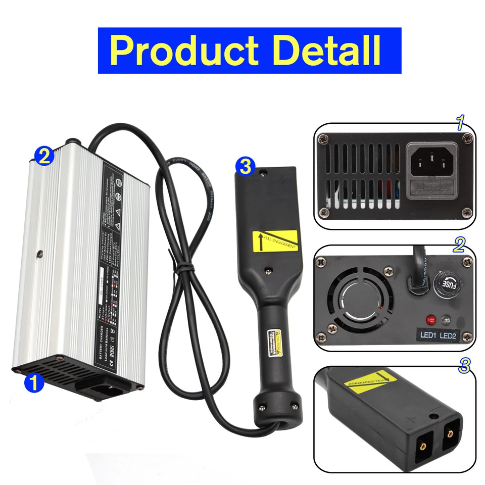 36V 5A Golf Cart Battery Charger For EZGO TXT Medalist "D" Style Plug Foto 4 de 4