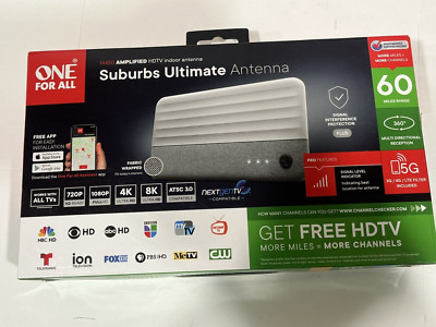 NEW-One For All 14450 Suburbs Ultimate Amplified HDTV Indoor ANTENNA 4K 1080P
