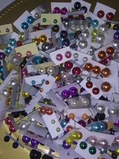  WHOLESALE LOT OF 50 FAUX PEARL  STUD EARRINGS 