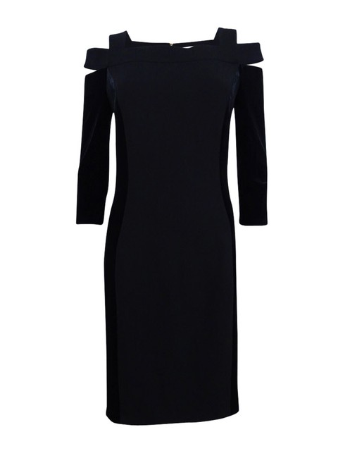 calvin klein black cold shoulder dress