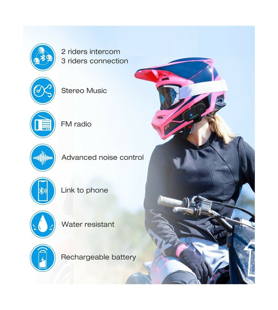 Motorcycle Gps FreedConn Motorcycle Helmet Bluetooth Intercom Kit