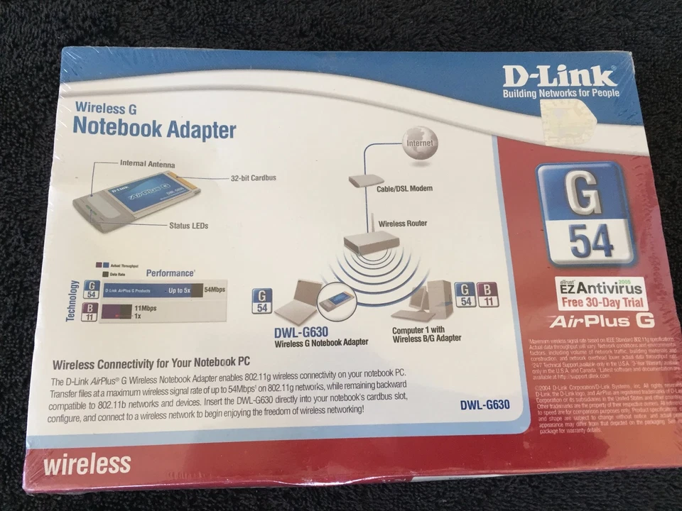 D-Link Wireless G DWL-G630 54 Mbps PCMCIA Wireless Notebook Adapter - Image 2 of 3