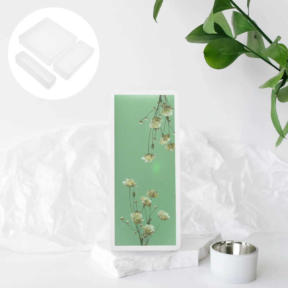 3 Pcs Garland Home Resin Table Mold DIY Craft Rectangle Cube Ornament