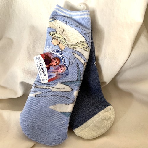 New Girls 2 pr Disney FROZEN II Thermal SOCKS shoe size 10-13 Elsa ~ NWT - Picture 2 of 5