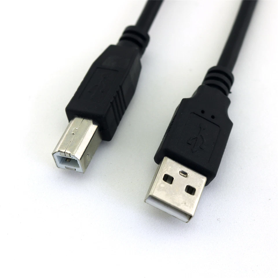 10pcs High Speed USB 2.0 A Male To B Male Printer Scanner Cable Cord Black 1FT - Image 3 of 4