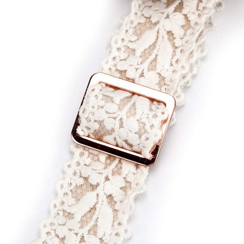 Hundehalsband und Leine Set aus Spitze roségold weiß Boho Hochzeit Shabby edel - Bild 9 von 11
