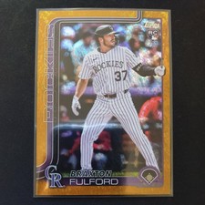 2025 Topps Update Braxton Fulford Gold Holo Foil 37/50 Rookie #US123 - Rockies