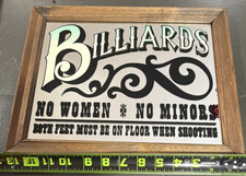Billiards "No Women No Minors" Framed Poster Sign Plaque Wall Decor