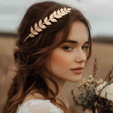 Gold Leaf Headband Headpiece Crown Tiara Hair Hoop Headdress Greek Head Jewelry