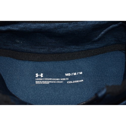Under Armour ColdGear Quarter Zip Men Medium Blue Heathered Pullover MD - Picture 5 of 6