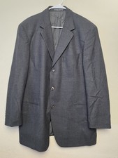 Hugo Boss Men's 44R Gray Wool Sport Coat Blazer 3 Button Made in USA Suit Jacket