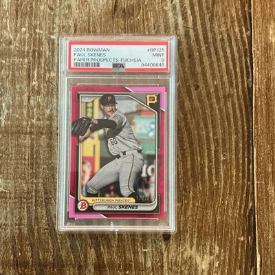 2024 Bowman Prospects Paul Skenes BP-125 Fuchsia /299 PSA 9 Pirates