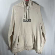Taylor Swift Hoodie Womens Large Tan The Eras Tour Sweatshirt Pullover Merch