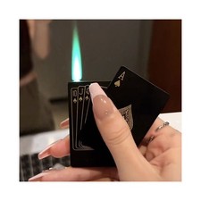 Playing Card Lighter Windproof, Creative Poker Design Refillable