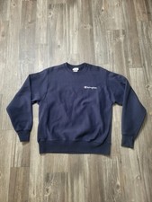 Champion Sweatshirt Mens Medium Blue Reverse Weave Solid Pullover Warm Up Comfy