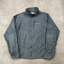 Columbia Fleece Mens Large Full Zip Outdoor Hiking Jacket, Grey