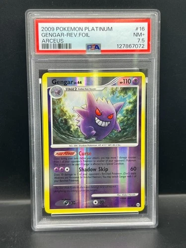 Pokemon PSA 7.5 NM+ Gengar 16/99 Arceus Reverse Holofoil 2009 S#7072