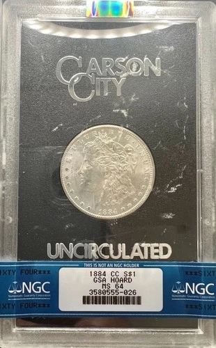1884-CC Morgan Silver Dollar GSA NGC MS64 With Box & COA