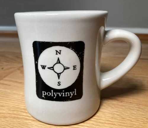 Diner Mug Polyvinyl Records Coffee Mug Restaurant Ware White 4" Heavy