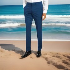 Kenneth Cole Reaction Techni-Cole Modern Flex Suit Separate Pants 34x32 Navy/Blu