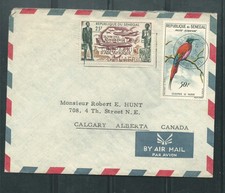 Senegal 1962 birds, bee-eater, cover to Canada