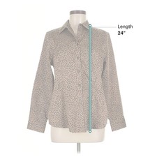 Chico's Leopard Print Button Down Top Long Sleeve Cheetah Silk Look Blouse