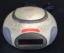 Sony Dream Machine ICF-CD832 CD-R/RW Playback Clock Radio Beige White Tested