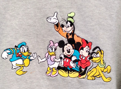 Vintage 90s Disney Mickey Inc Embroidered Gray Sweatshirt Mickey Goofy +