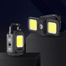 ESMARTER Wiederaufladbare COB Schl&uuml;sselanh&auml;nger Arbeitslampe 5 Modi USB-C