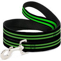 "Dog Leash 6-FEET Stripe Black/Green Narrow 0.5\" (Us Import)"
