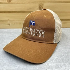 Blue Water Industries Trucker Hat Ball Cap SNAPBACK Brown Mesh Back by Dri-Duck