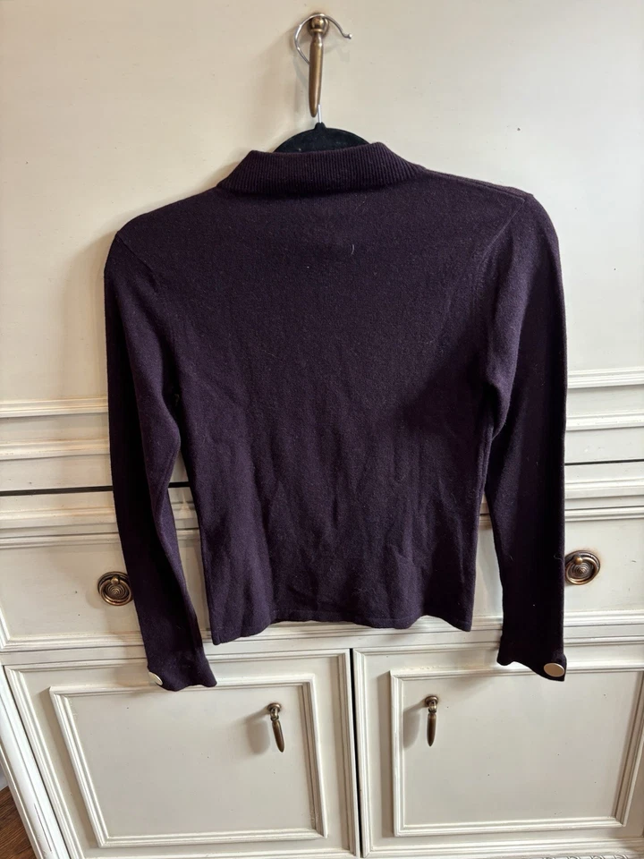 David Meister сливы фиолетовый кашемир свитер XS спереди заглянуть отверстие мягкий резинке - Изображение 4 из 4