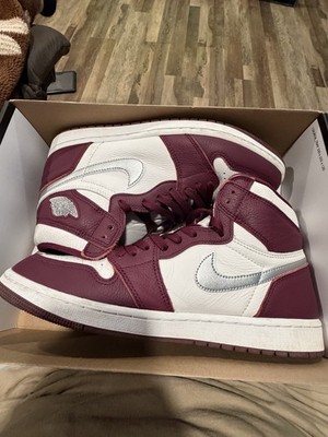 Nike Air Jordan 1 Retro High Bordeaux/Metallic Silver/White Men s