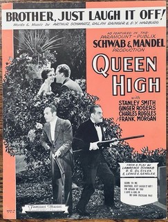 1930 film QUEEN HIGH sheet music BROTHER JUST LAUGH IT OFF Harburg RALPH RAINGER
