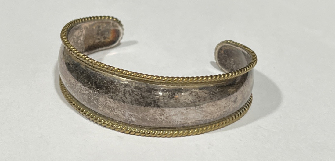 vintage Mexico silver バングル VINTAGE LATON TB-63 MEXICO STERLING & BRASS CUFF BRACELET