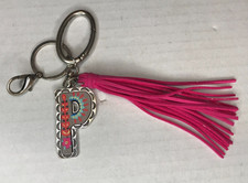 Alphabet Initial Letter P Keychain Cute with Tassel Handbag Accent