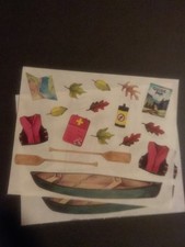 Creative Memories  Block Stickers  4" x 5"  Canoeing  Lot of Two