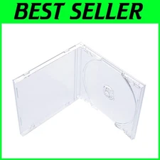 Lightweight 10.4mm CD Jewel Cases, 50-Pack - Clear Storage with Artwork Space