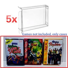 5x Clear Display Protective Box Protector Sleeves For Sega Genesis 32X Cib Game