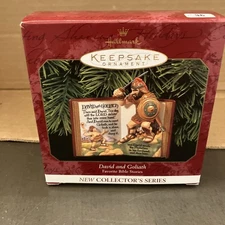 1999 Hallmark Christmas Ornament David and Goliath Favorite Bible Stories #1 NIB