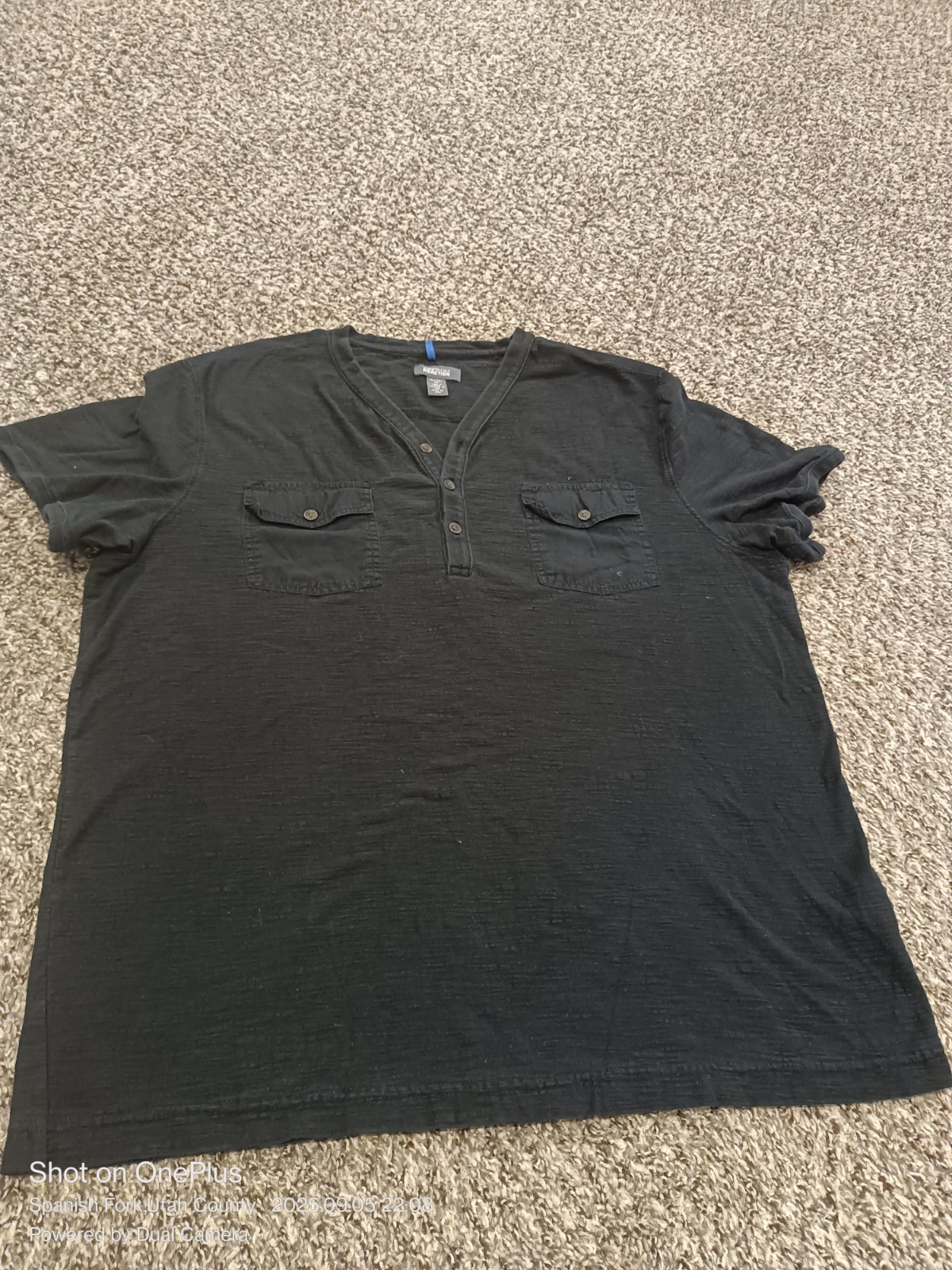 Kenneth Cole Reaction Men's Black Button Shirt Size XL