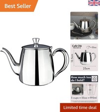 Luxurious 35oz Stainless Steel Teapot with Lid - Perfect for Elegant Gatherings
